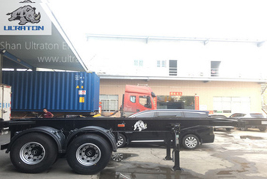 2 Achsen 40ft Skelett Container Transport Semi Truck Trailer