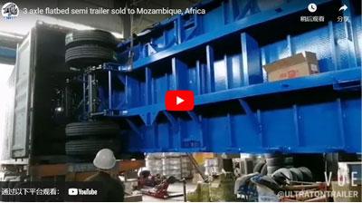 Ultraton 3 Axel Flachbett Semi Trailer nach Mosambik verkauft, Afrika